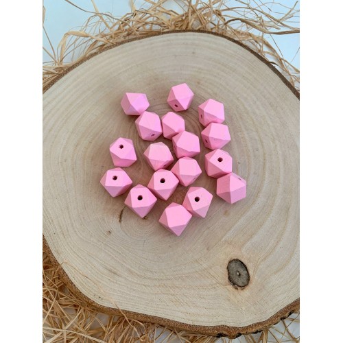Ahşap Sekizgen Boncuk 14 mm Açık Pembe Ahşap Sekizgen Boncuk 14 mm Açık Pembe
