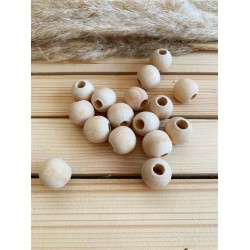 20 mm Ham Ahşap Boncuk