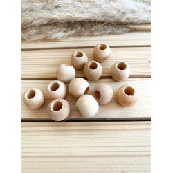 22 mm Ham Ahşap Boncuk