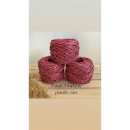 Pembe Sim 3 mm 3 büküm Makrome İpi