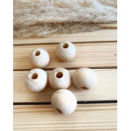 30 mm Ham Ahşap Boncuk