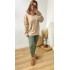 Yarım Fermuarlı Şardonlu Bej Sweat
