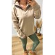 Yarım Fermuarlı Şardonlu Bej Sweat Yarım Fermuarlı Şardonlu Bej Sweat