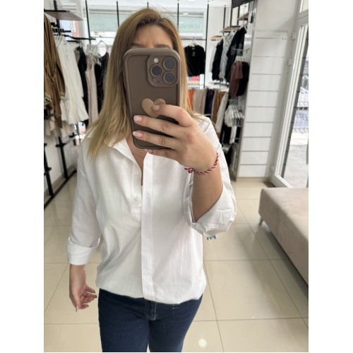 Göz Nakışlı Beyaz Gömlek Göz Nakışlı Beyaz Gömlek