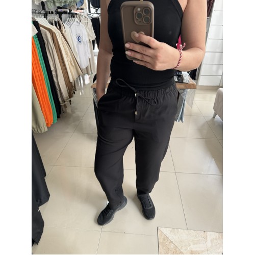 Premium Pantolon Paçası Lastikli Siyah Premium Pantolon Paçası Lastikli Siyah