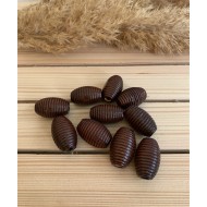 30 mm Silindir Kahve Çizgili Ahşap Boncuk