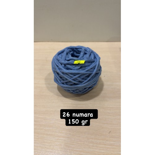 26 numara 150 gr 3 mm tek büküm taranabilir makrome ipi