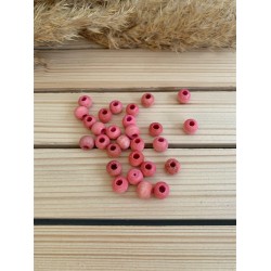 10 mm Ahşap Boncuk Pembe