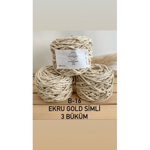 B-16 Numara 3 mm 3 Büküm Makrome İpi B-16 Numara 3 mm 3 Büküm Makrome İpi