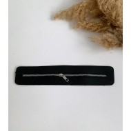 Deri Çanta Fermuarı Delikli Siyah