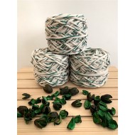 Ekru Yeşil Simli 3 mm Tek Büküm Taranabilir Makrome İpi