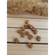 Etnik Desenli 12 mm Yassı Silindir Boncuk 