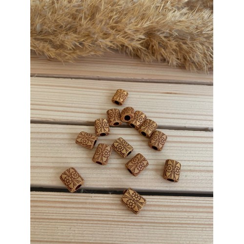 Etnik Desenli 12 mm Yassı Silindir Boncuk Etnik Desenli 12 mm Yassı Silindir Boncuk
