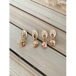 Gold Oval Fermuar Ucu
