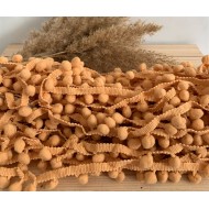 Koyu Bej Şerit Ponpon