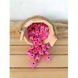 Küp Nazar Boncuğu Koyu Pembe
