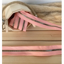 Pembe Fermuar Gold Detaylı