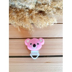 Pembe Koala Figürlü Silikon Emzik Klipsi