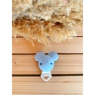 Mavi Mickey Figürlü Silikon Emzik Klipsi