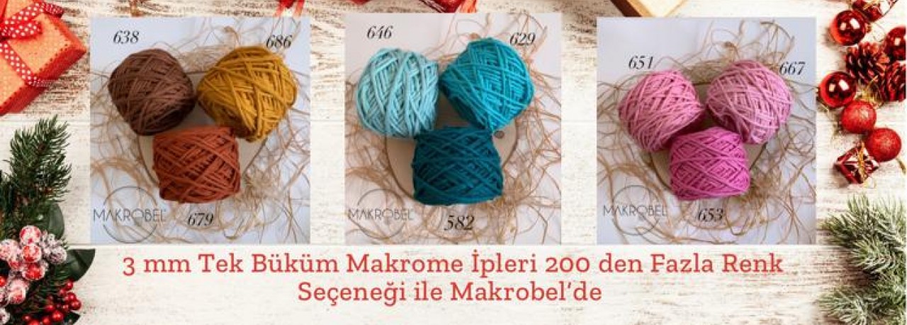 3 mm Tek Büküm Makrome İpleri