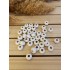 Yassi Ahşap Boncuk 12 mm Beyaz 