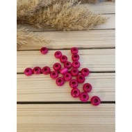 Yassi Ahşap Boncuk 12 mm Fuşya