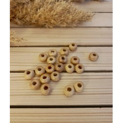 Yassi Ahşap Boncuk 12 mm Ham Renk
