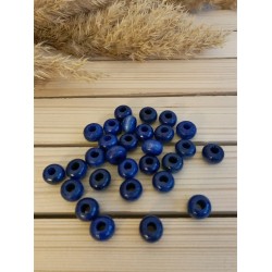 Yassi Ahşap Boncuk 12 mm Lacivert 