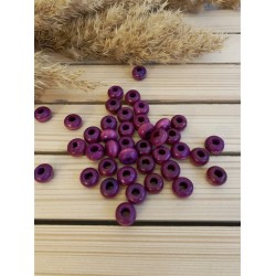 Yassi Ahşap Boncuk 12 mm Lila