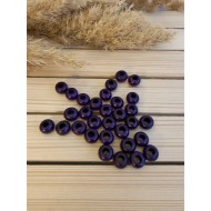 Yassi Ahşap Boncuk 12 mm Mor