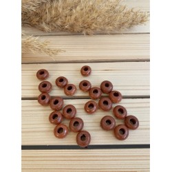 Yassi Ahşap Boncuk 12 mm Orta Kahve