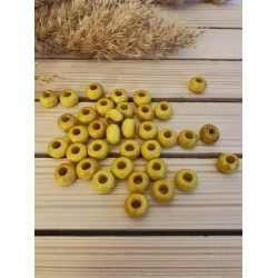 Yassi Ahşap Boncuk 12 mm Sarı