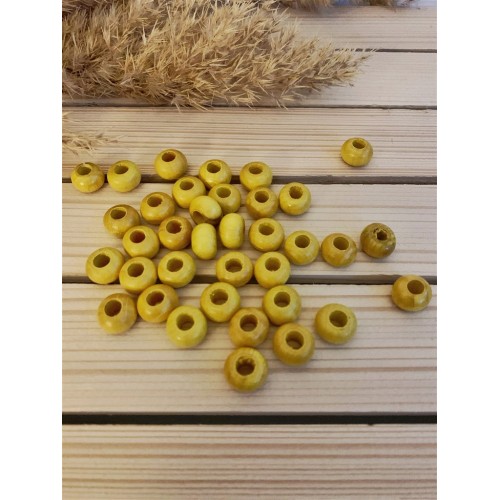 Yassi Ahşap Boncuk 12 mm Sarı Yassi Ahşap Boncuk 12 mm Sarı