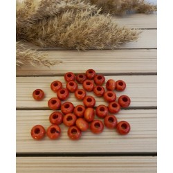 Yassi Ahşap Boncuk 12 mm Turuncu 