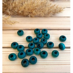 Yassi Ahşap Boncuk 12 mm Zümrüt 